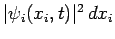 $\vert\psi_i(x_i,t)\vert^2 dx_i$