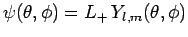 $\psi(\theta,\phi) = L_+ Y_{l,m}(\theta,\phi)$