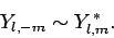 \begin{displaymath}
Y_{l,-m} \sim Y^{ \ast}_{l,m}.
\end{displaymath}