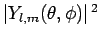 $\vert Y_{l,m}(\theta ,\phi )\vert^{ 2}$