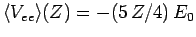$\langle V_{ee}\rangle(Z) = -(5 Z/4) E_0$
