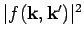 $\vert f({\bf k},{\bf k}')\vert^2$