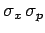 $\sigma_x \sigma_p$